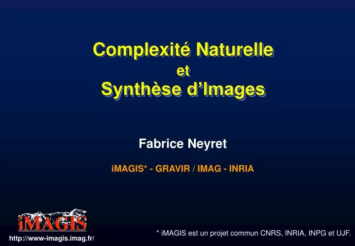complexit naturelle et synth se d images