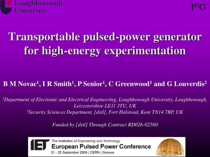 transportable pulsed power generator for high energy experimentation