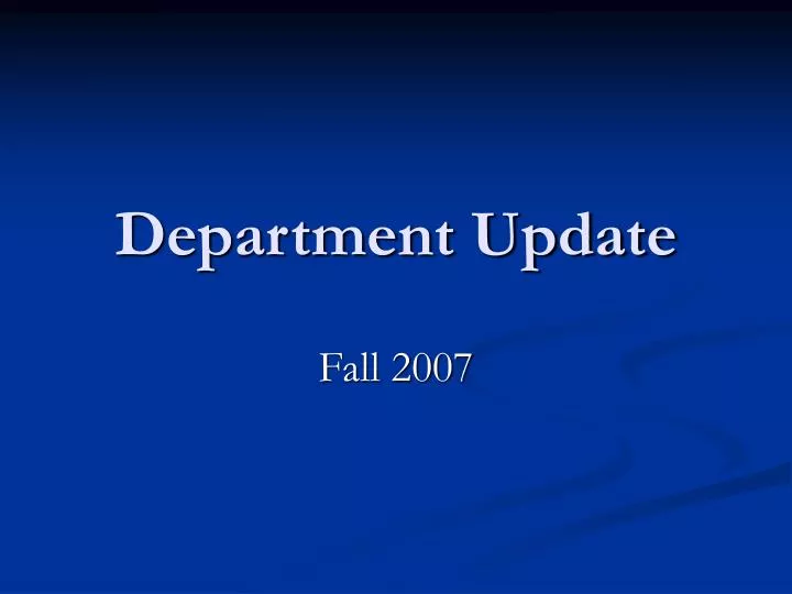 department update