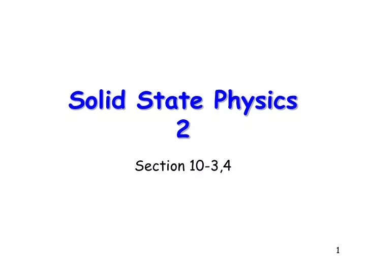 solid state physics 2