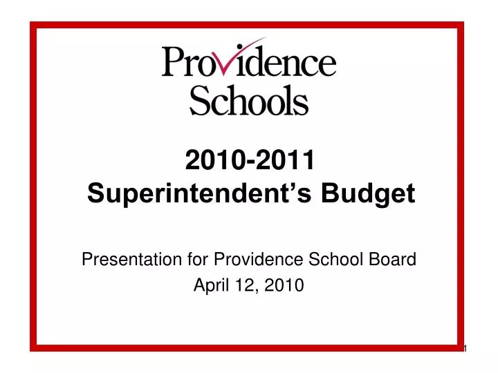 2010 2011 superintendent s budget