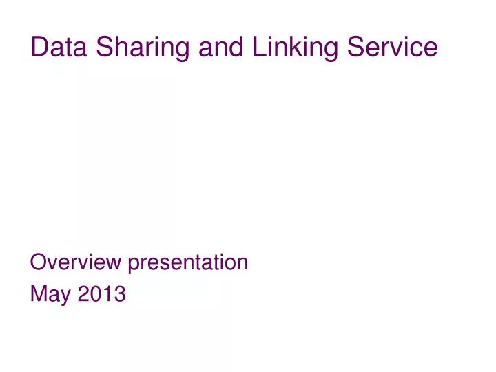data sharing and linking service
