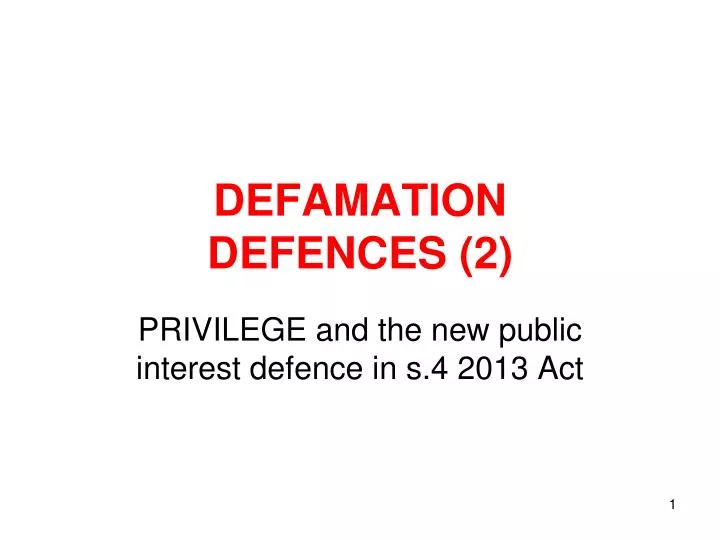 defamation defences 2