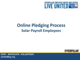 Online Pledging Process Solar Payroll Employees
