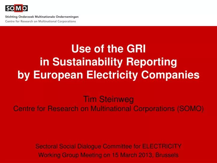 use of the gri in sustainability reporting by european electricity companies