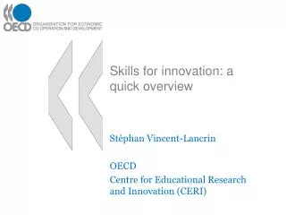 Skills for innovation: a quick overview