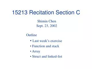 15213 Recitation Section C