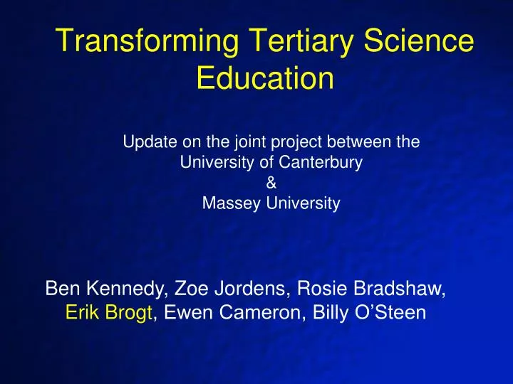 transforming tertiary science education
