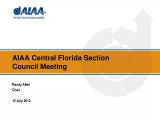 AIAA Central Florida Section Council Meeting
