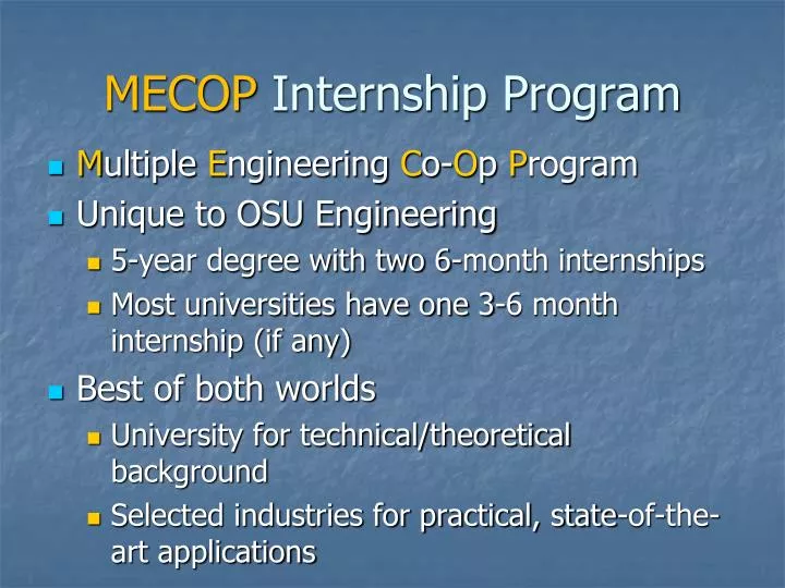 mecop internship program