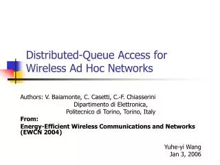 Distributed-Queue Access for Wireless Ad Hoc Networks