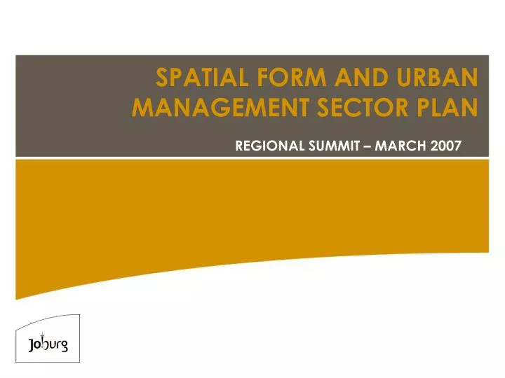 spatial form and urban management sector plan