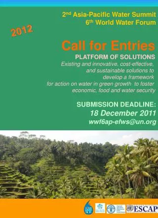 2 nd Asia-Pacific Water Summit 6 th World Water Forum