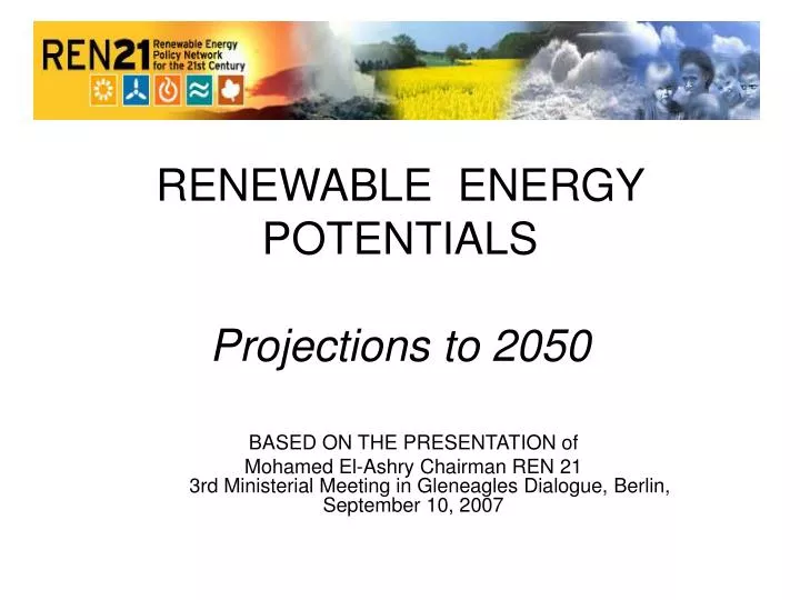 renewable energy potentials projections to 2050