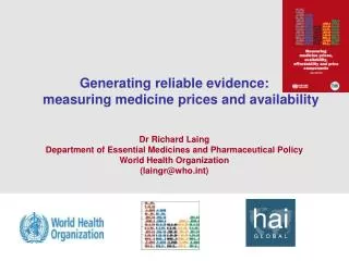 Generating reliable evidence: measuring medicine prices and availability Dr Richard Laing