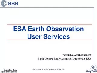 ESA Earth Observation User Services
