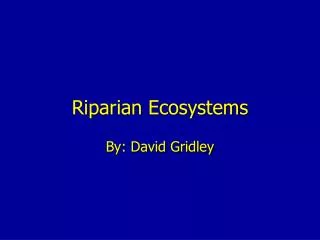 Riparian Ecosystems