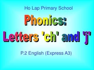 Phonics: Letters 'ch' and 'j'