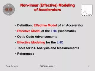 Non-linear (Effective) Modeling of Accelerators