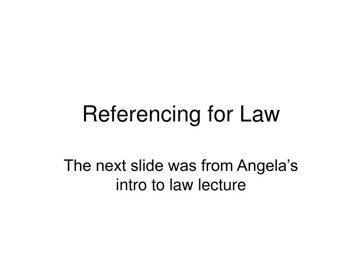 referencing for law