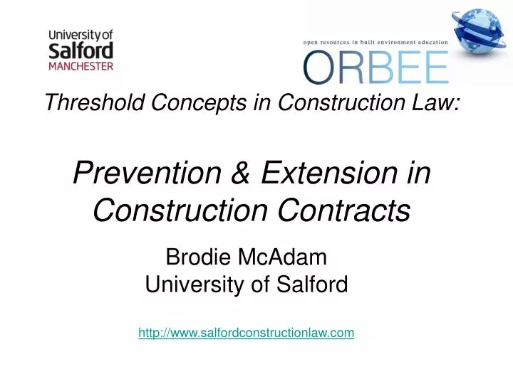 threshold concepts in construction law prevention extension in construction contracts