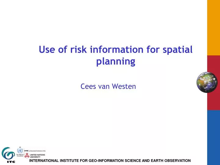 use of risk information for spatial planning