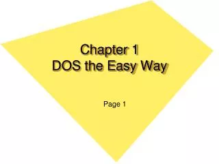 Chapter 1 DOS the Easy Way
