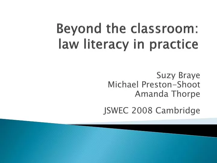 beyond the classroom law literacy in practice