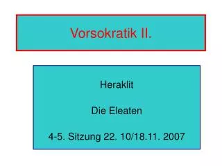 vorsokratik ii