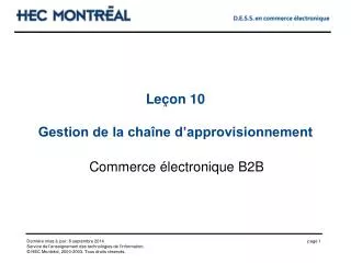 le on 10 gestion de la cha ne d approvisionnement