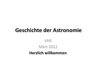 geschichte der astronomie