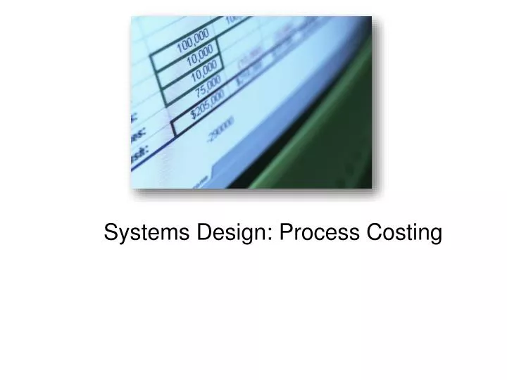 systems design process costing