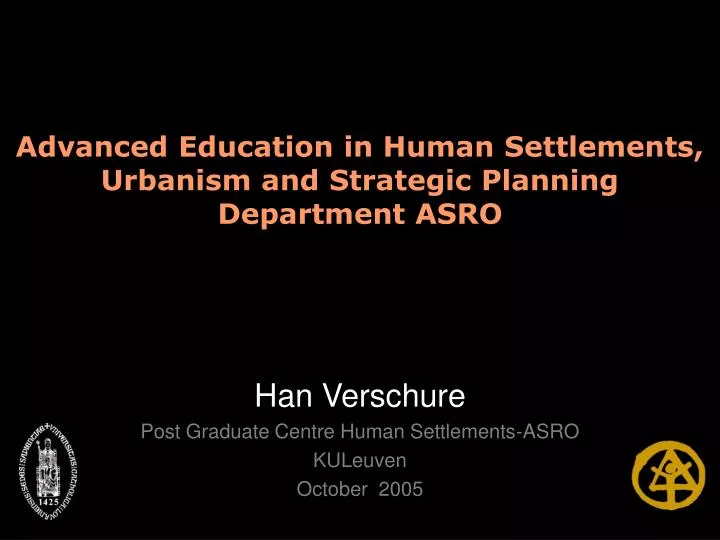 advanced education in human settlements urbanism and strategic planning department asro