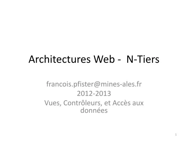 architectures web n tiers