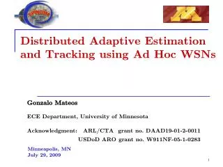 Distributed Adaptive Estimation and Tracking using Ad Hoc WSNs