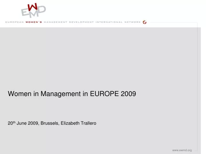 women in management in europe 2009