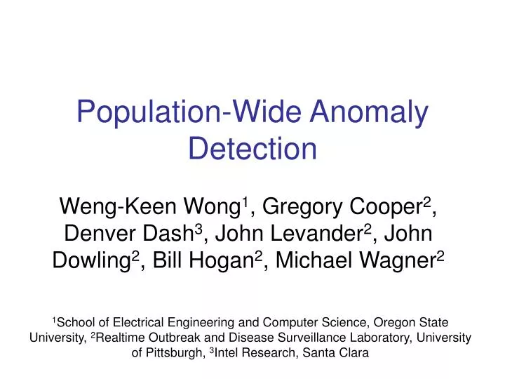 population wide anomaly detection