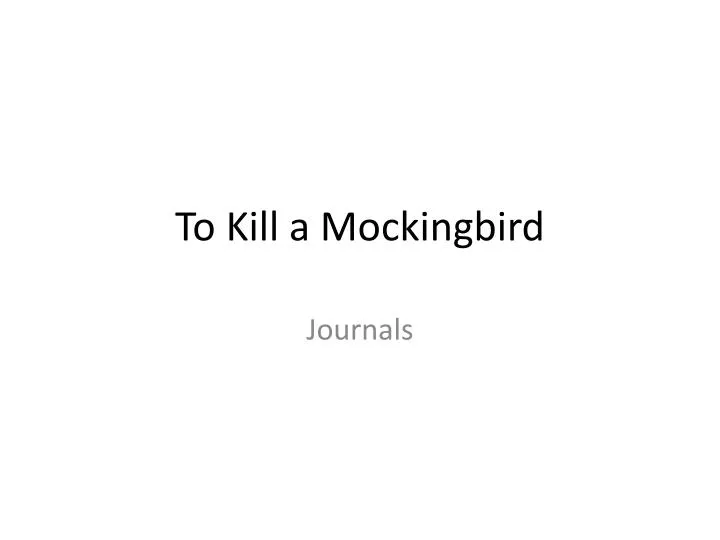 to kill a mockingbird