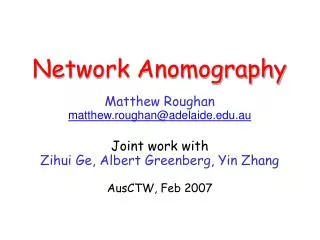 Network Anomography