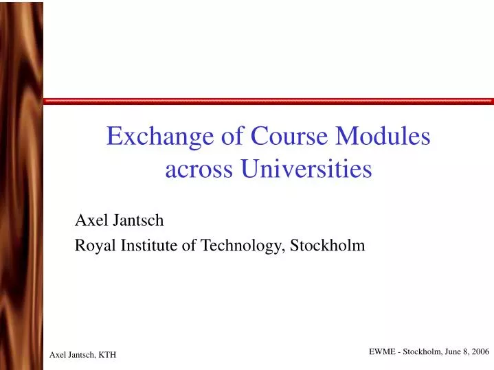 exchange of course modules across universities