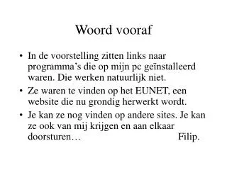 woord vooraf