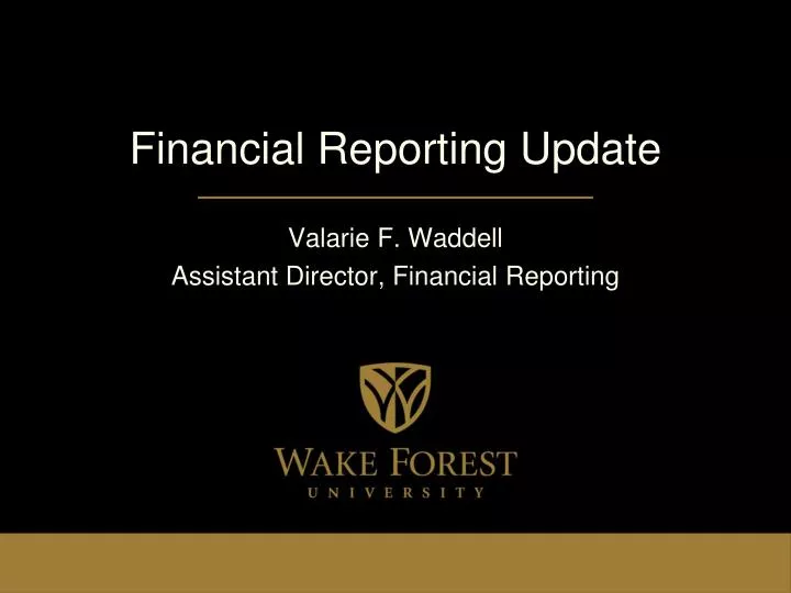 financial reporting update