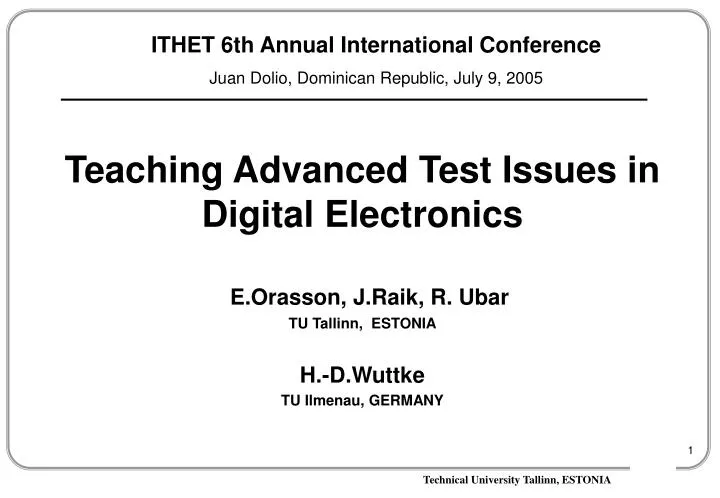 teaching advanced test issues in digital electronics