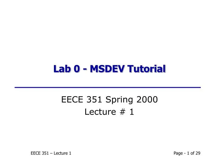 lab 0 msdev tutorial
