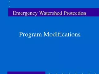 Emergency Watershed Protection