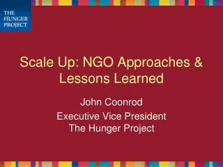 Scale Up: NGO Approaches &amp; Lessons Learned