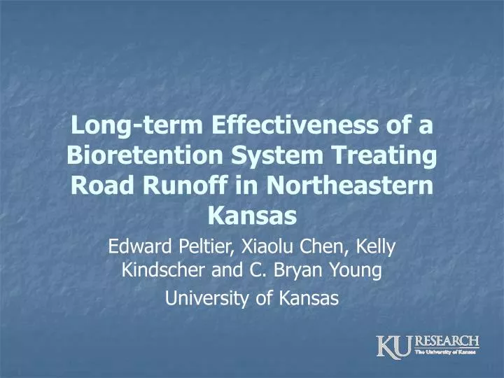 long term effectiveness of a bioretention system treating road runoff in northeastern kansas