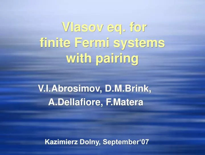 vlasov eq for finite fermi systems with pairing