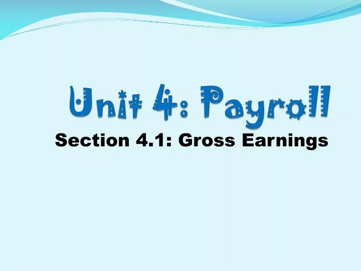unit 4 payroll