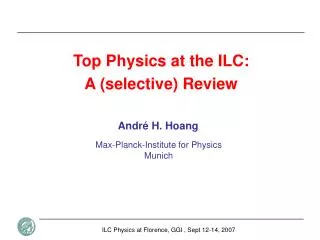 Top Physics at the ILC: A (selective) Review